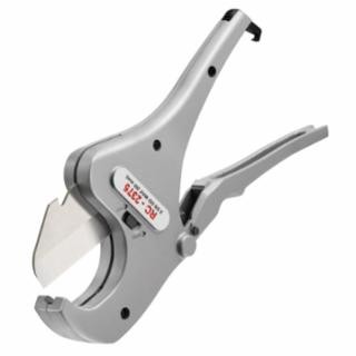 Ratcheting Pipe and Tubing Cutter, 1/2 in-2 3/8 in Cap., For Plastic Pipe/Tubing