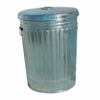 Pre-Galvanized Trash Can With Lid, 20 gal, Galvanized Steel, Gray