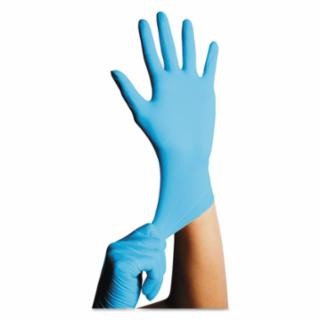 100 per box - KleenGuard G10 Blue Nitrile Gloves, Beaded Cuff, Lined, Large, Blue