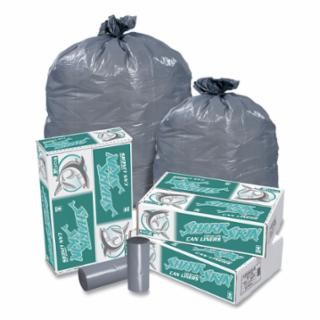 Shark Skin Trash Liner, 60 gal, 1.1 mil, 38 in W x 58 in H, Gray